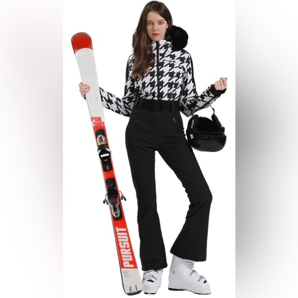 BOGNER SKI JUMPSUIT WOMENS NEUTRAL BELTED BODYCON RETRO SKI SUIT SMALL - Picture 12 of 14